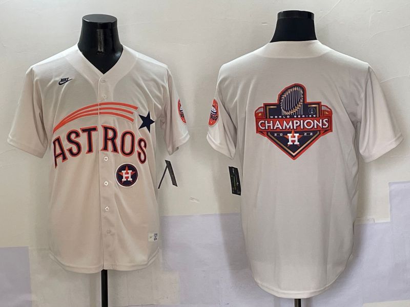 Men Houston Astros Blank Cream Five generations Joint Name 2025 Nike MLB Jersey style 25->houston astros->MLB Jersey
